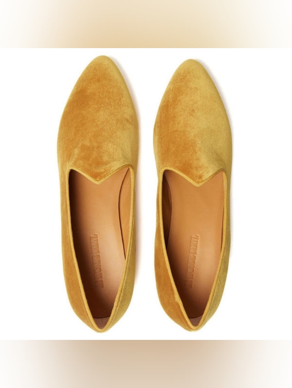 Nib Le Monde Beryl Venetian Gold Mustard Velvet Slip-On Loafer - Women